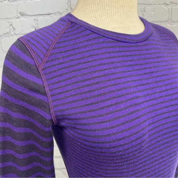 Smartwool NTS 250 Wool Long Sleeve Baselayer Crewneck Top Purple/Black Sz M - Picture 3 of 13